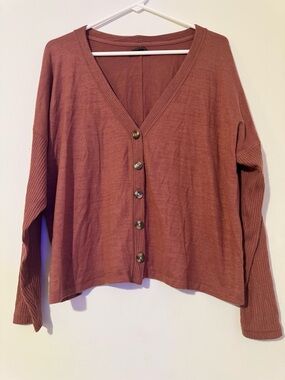 Abercrombie & Fitch Rust Color Button-Down Cardigan
